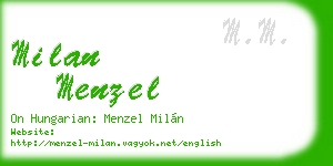 milan menzel business card